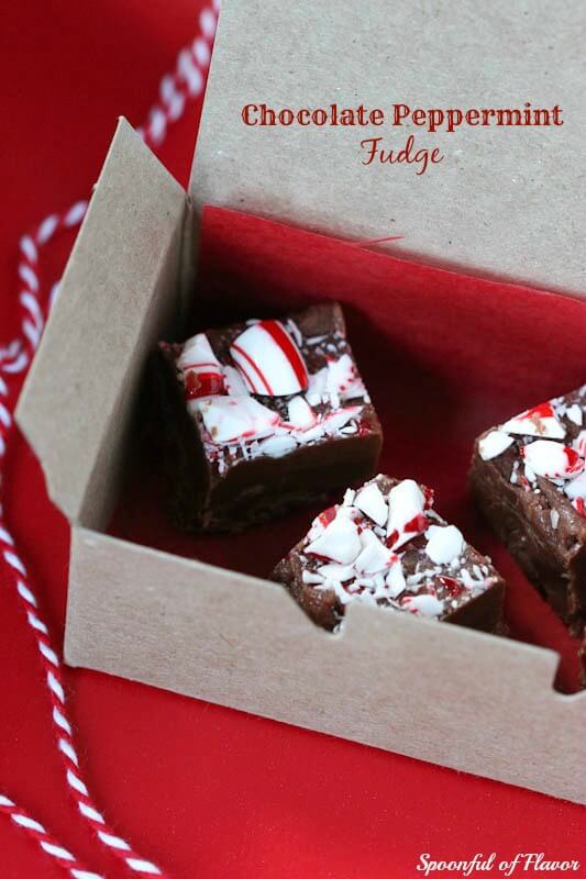 Chocolate Peppermint Fudge - rich and creamy with a hint of peppermint!