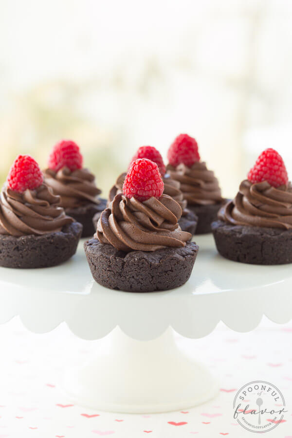 Double Dark Chocolate Cookie Cups - dark chocolate cookie cups are topped with rich  and creamy dark chocolate frosting!