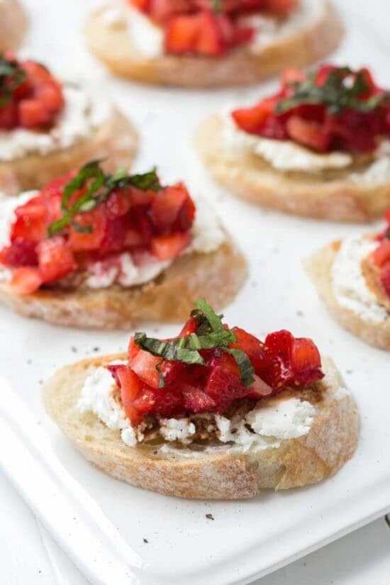 Strawberry Bruschetta with Goat Cheese