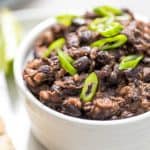 cooked black beans in a serving bowl