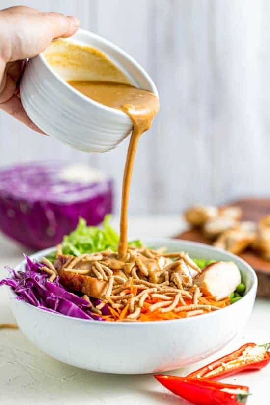 Thai Chicken Salad with Peanut Dressing