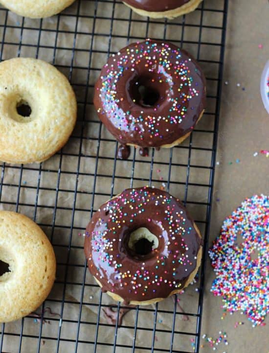 Brown Butter Baked Donuts with Chocolate Glaze