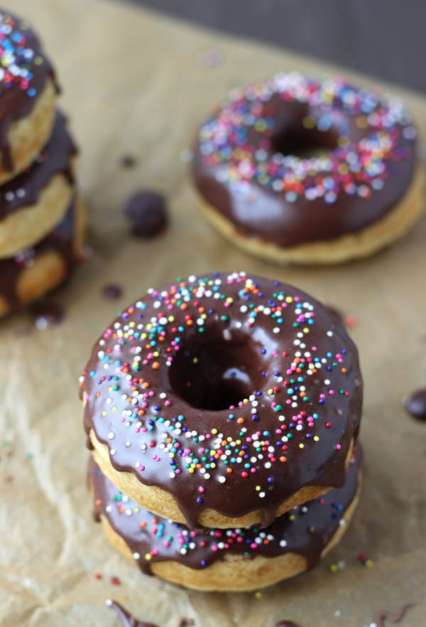 Brown Butter Baked Donuts with Chocolate Glaze