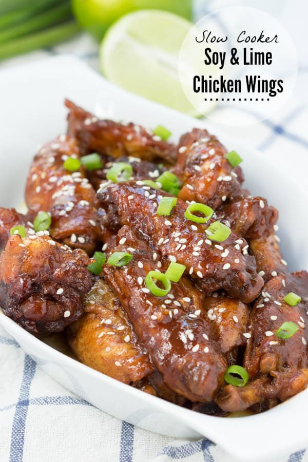 Slow Cooker Soy & Lime Chicken Wings - finger lickin' good and cooked in the slow cooker!