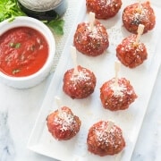 Mozzarella Stuffed Italian Meatballs - Spoonful of Flavor