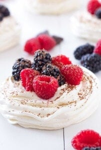Berries and Cream Meringue Nests