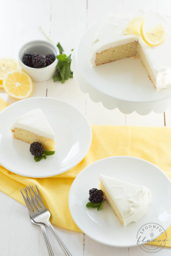 Lemon Cake with White Chocolate Mousse - the perfect cake for two people!