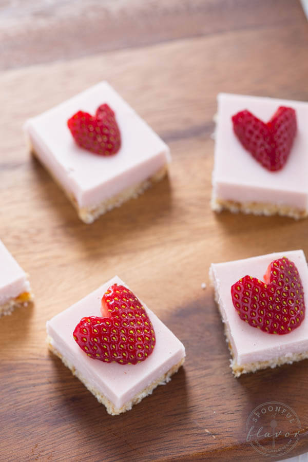 No Bake Strawberry Coconut Cream Bites are the perfect dessert! They are gluten free and vegan too!