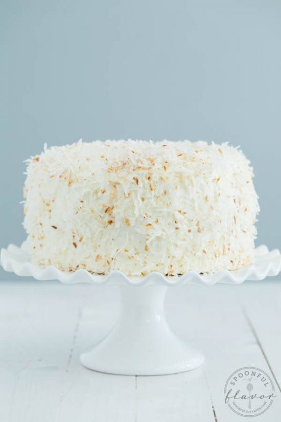 Chocolate Cake with Coconut Cream and Marshmallow Buttercream Frosting