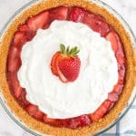 whole strawberry pie on a tabletop