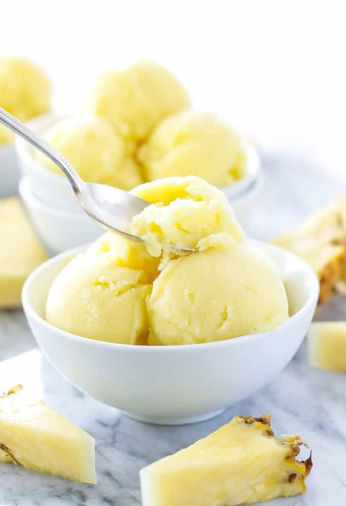 Piña Colada Sorbet -  Spoonful of Flavor