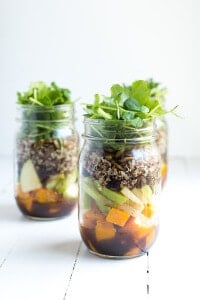 Fall Mason Jar Salad with Maple Balsamic Dressing