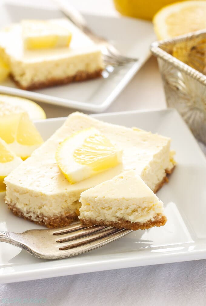 Greek Yogurt Lemon Cheesecake Bars Spoonful of Flavor Greek Yogurt Lemon Cheesecake Bars Spoonful of Flavor