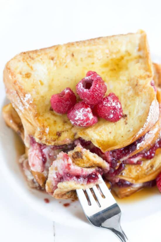 Brioche French Toast with Creamy Raspberry Cheesecake