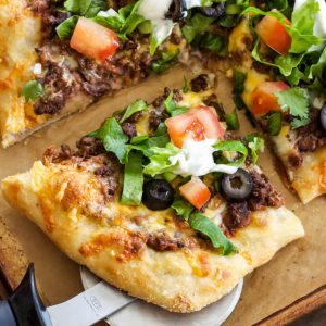 Taco Pizza | The perfect mash-up for nights when you can’t decide between tacos or pizza!