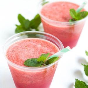 Watermelon Agave Mint Refresher is made with only three ingredients and is the perfect refreshing drink!