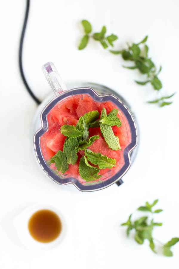 Watermelon Agave Mint Refresher is made with only three ingredients and is the perfect refreshing drink!