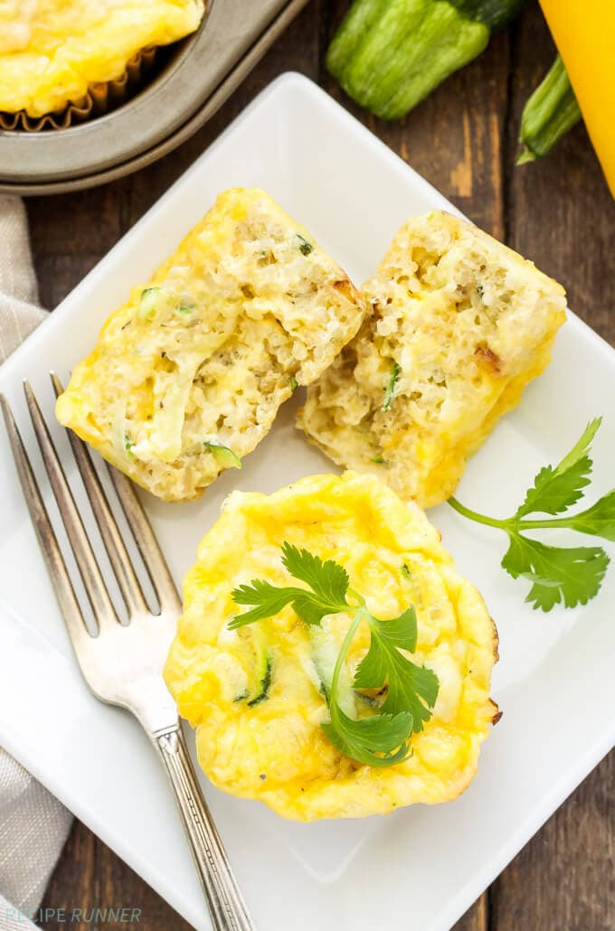 Cheesy Zucchini Quinoa Egg Muffins | Skip the drive-thru egg muffins and make these healthy, freezer friendly, Cheesy Zucchini Quinoa Egg Muffins! Full of protein and carbs they're the perfect way to start the day!