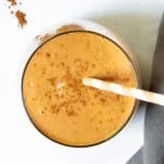 one sweet potato smoothie in a glass