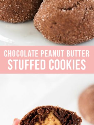 chocolate peanut butter stuffed cookies
