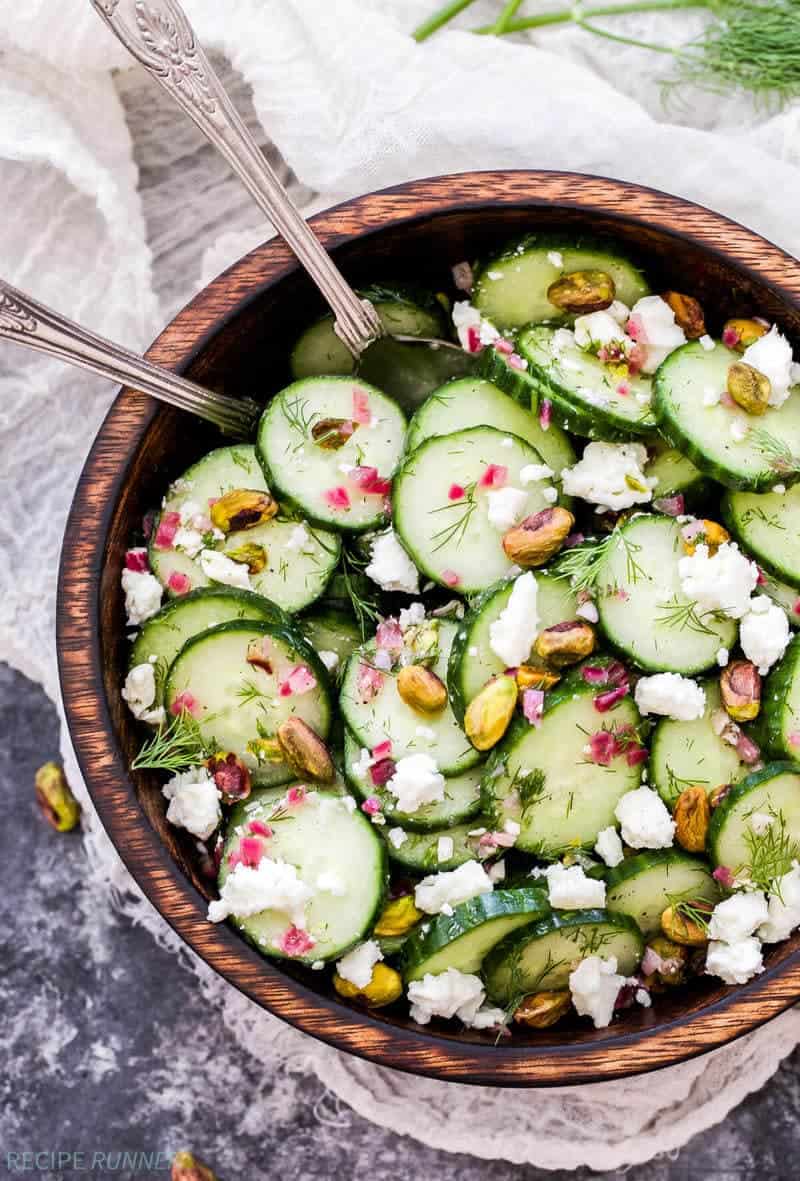 Cucumber, Dill, Feta and Pistachio Salad Spoonful of Flavor