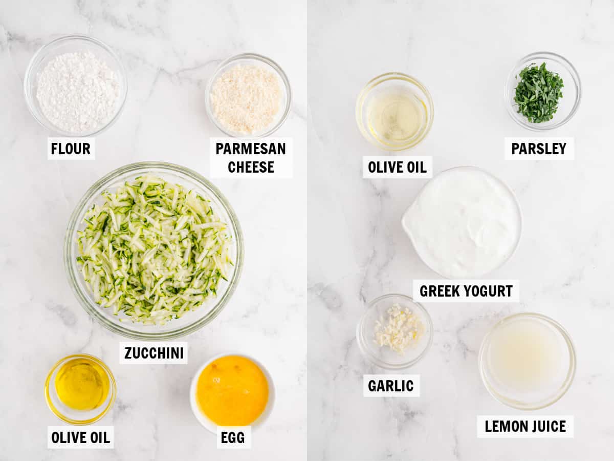 ingredients for zucchini fritters