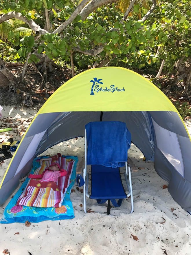 Are you planning a trip with your small children to St. John, U.S. Virgin Islands? Read my guide for traveling with a baby or toddler to St. John, U.S. Virgin Islands including tips for flying with small children, packing and more!