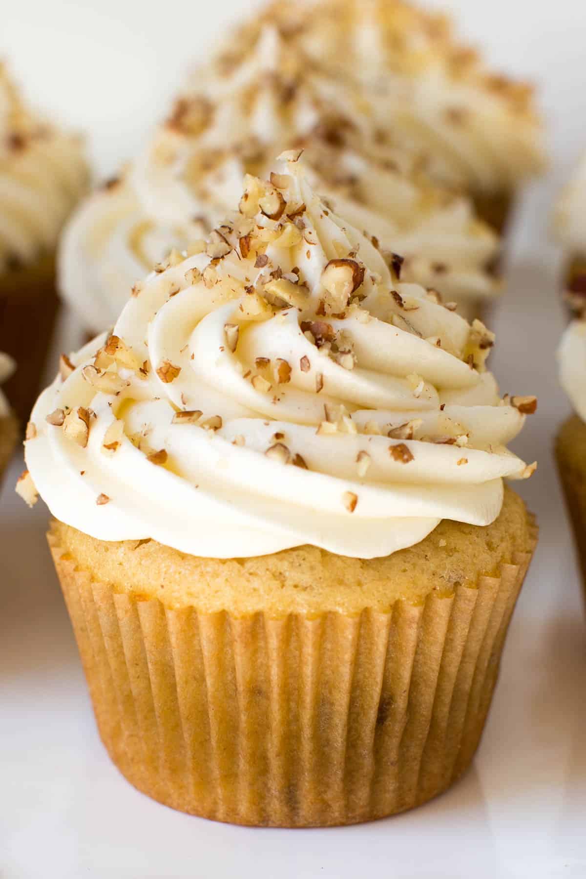 a close up photo of maple cupcake