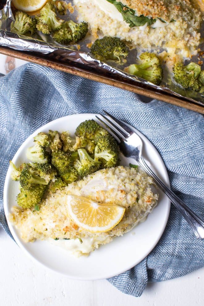 Sheet Pan Mozzarella Stuffed Lemon Chicken and Broccoli is an easy one-pan meal made with freshest flavors!