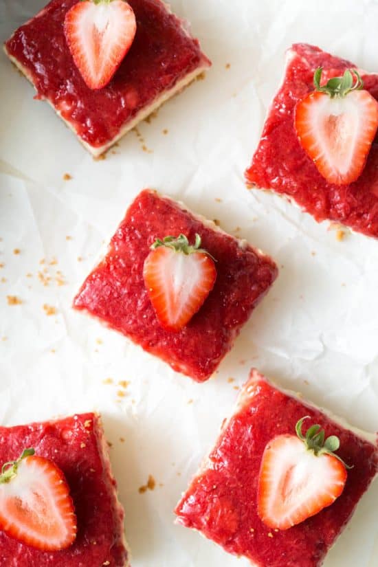 Mango Strawberry Cheesecake Bars