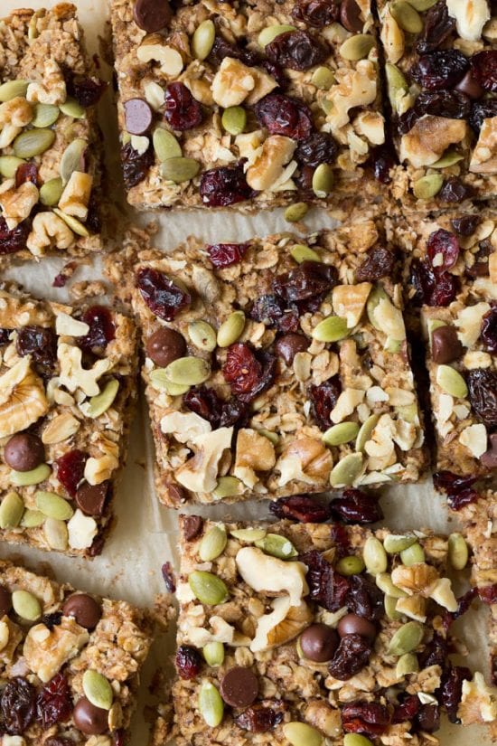Trail Mix Granola Breakfast Bars