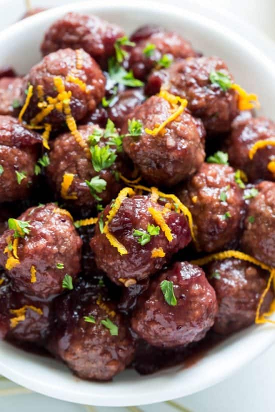 Crockpot Meatballs with Cranberry Sauce