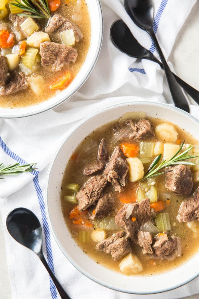 Instant Pot Beef Stew is the perfect comfort food without all of the carbs. This low carb stew is made in the instant pot to make prep and clean up easy. #instantpot #beefstew #recipe #lowcarb #healthy #dinner #recipe 