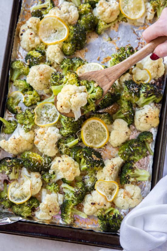 Crispy Roasted Broccoli and Cauliflower