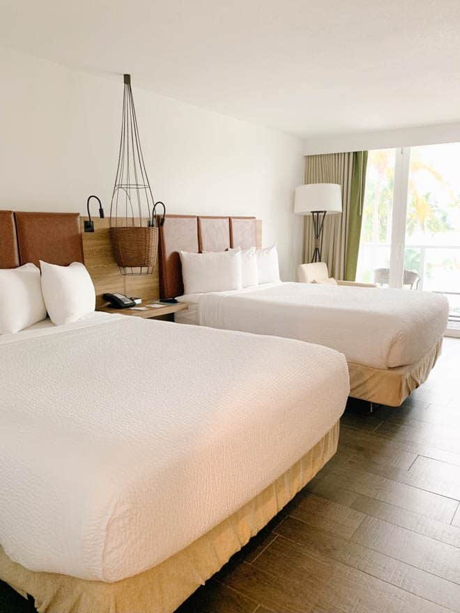Amara Cay Resort double room with two beds.