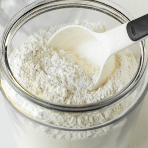 Jar of homemade cake flour