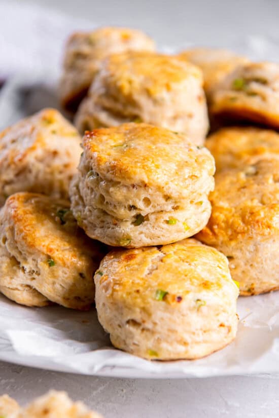 Cheddar Scones with Chives and Bacon Butter