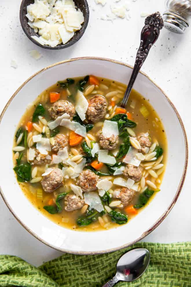 bowl of italian wedding soup