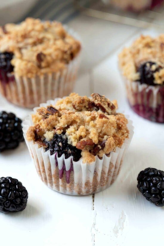 Blackberry Muffins with Crumble Topping