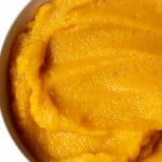 pumpkin puree in a white bowl