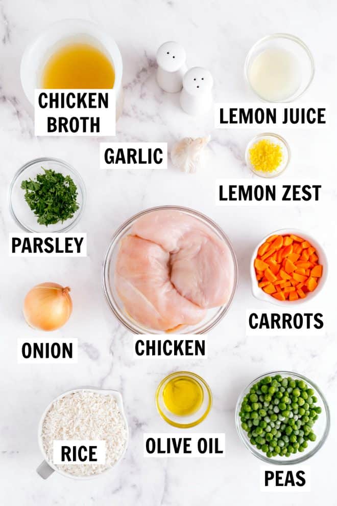 ingredients for instant pot chicken and rice