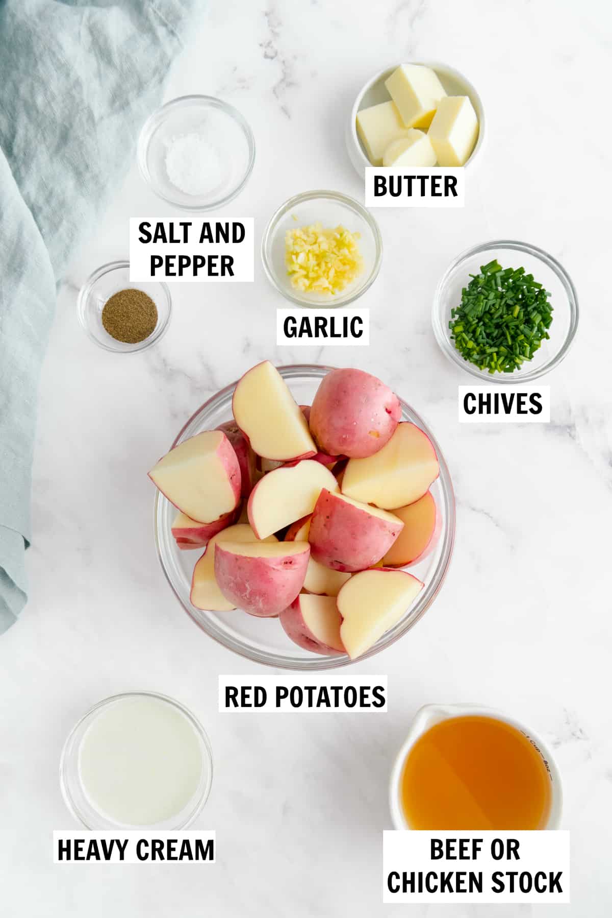ingredients for mashed potatoes