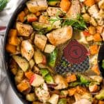 maple dijon chicken in a skillet