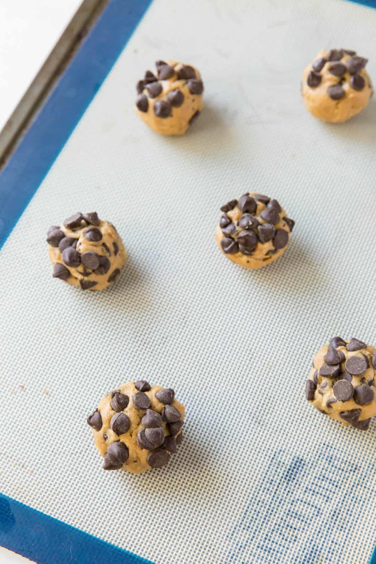cookies on a sheet pan before baking