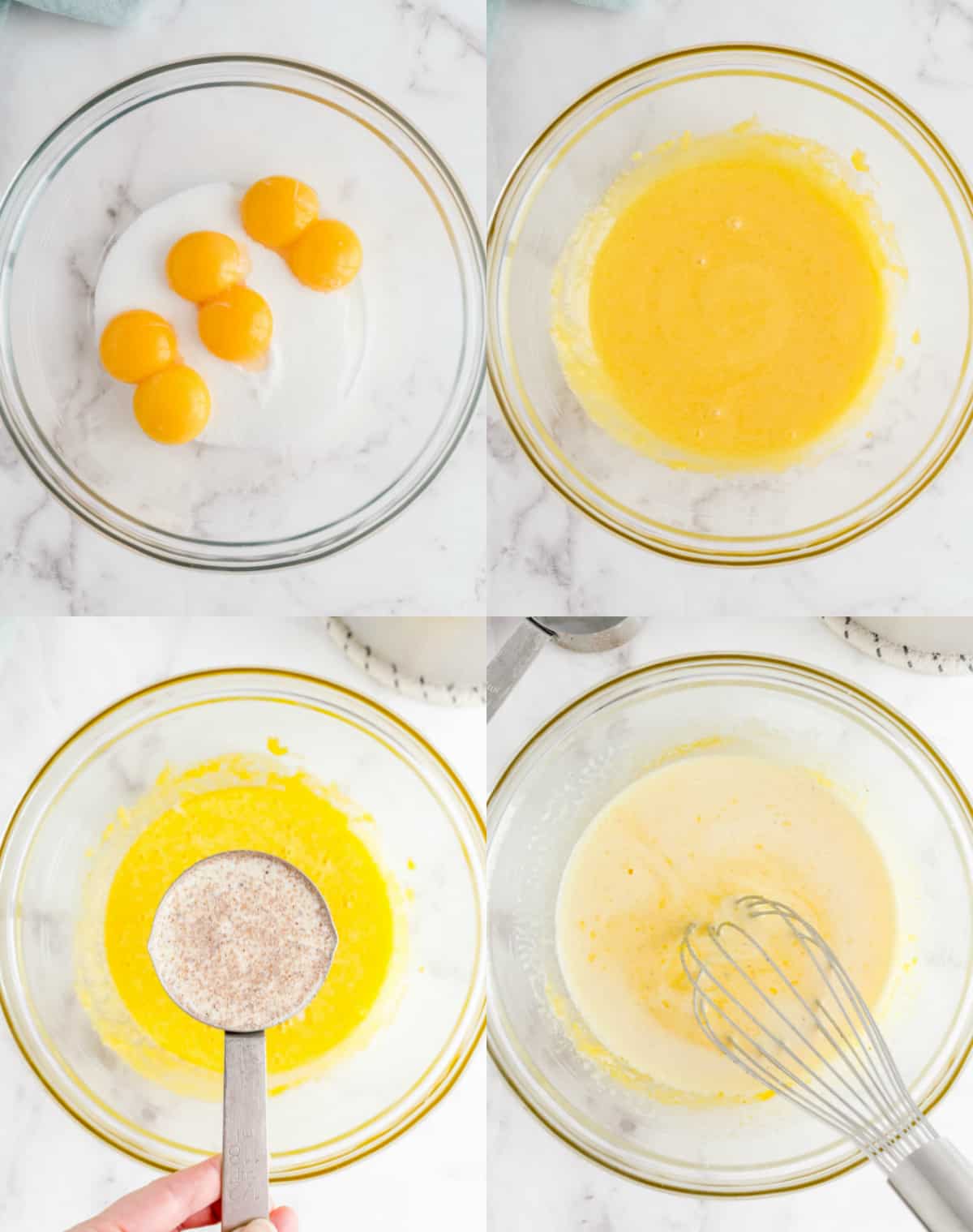 mixing together ingredients for eggnog