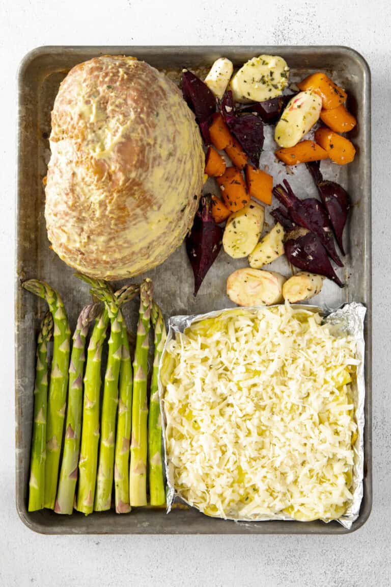 Easter Ham Dinner on a Sheet Pan - Spoonful of Flavor