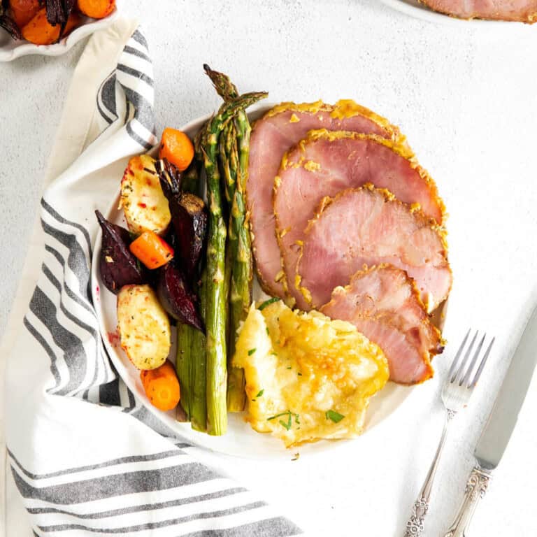 Easter Ham Dinner on a Sheet Pan - Spoonful of Flavor