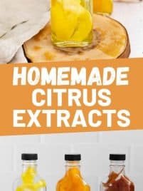 three jars of homemade citrus extract