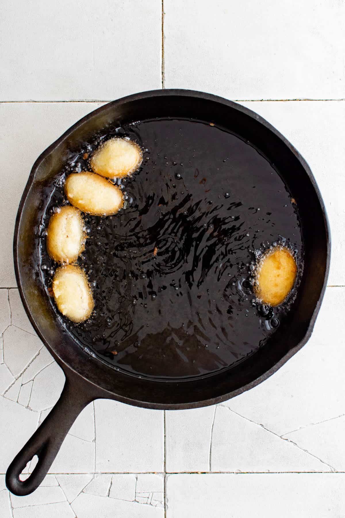 frying mini corn dogs