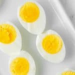 close up photo of sliced boiled eggs
